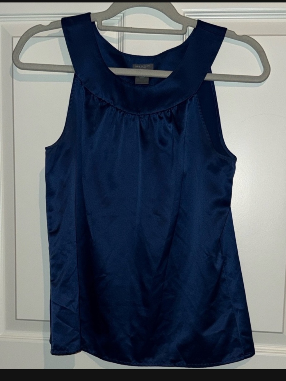 Ann Taylor Midnight Blue Sleeveless Blouse